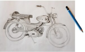 Tecknad motorcykel