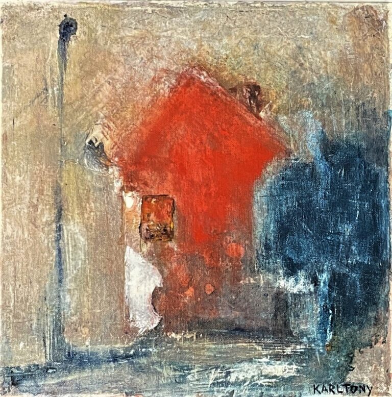 Röda huset – målning av Karl Tony Olson